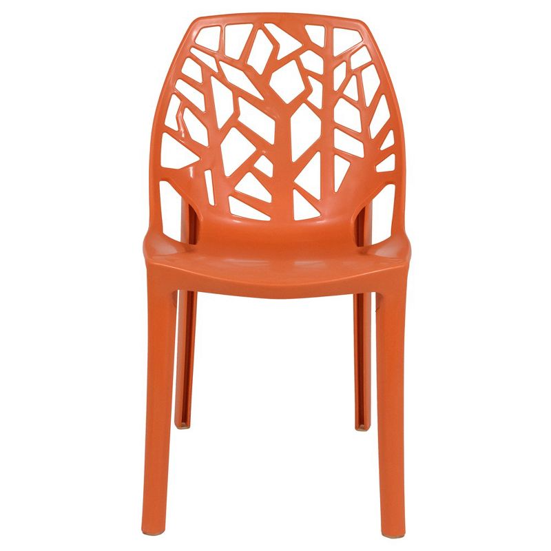 LeisureMod Cornelia Modern Plastic Dining Chair with Cut-Out Tree Design, Set of 2, 3 of 10