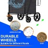 Folding Shopping Cart with Wheels, 360° Swivel Design, Heavy Duty Utility Cart, Black - 3 of 4