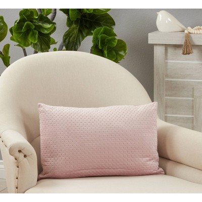 Blush Rectangular Pinsonic Velvet Throw Pillow