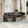 vidaXL Garden Sofa Set Grey, Dark Grey, Natural Wood Tone - 2 of 4