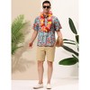 Lars Amadeus Men's Summer Floral Print Short Sleeve Button Down Beach Hawaiian Casual Shirt - 3 of 4