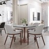 LeisureMod Bristol 35" Round Dining Table with Sintered Stone Top and Walnut Steel Pedestal Base for Modern Kitchen and Dining Room - 3 of 4
