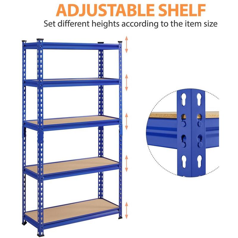 Yaheetech 5-Tier Storage Shelves Steel Frame with Adjustable Shelves Boltless, 5 of 7