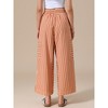 INSPIRE CHIC Women's Casual Striped Wide Legs Elastic Waist Pants - 3 of 4