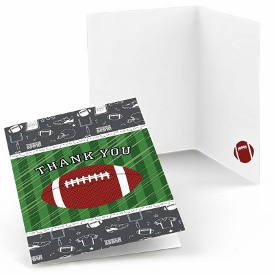 Big Dot of Happiness End Zone - Football - Baby Shower or Birthday Party Thank You Cards (8 count)