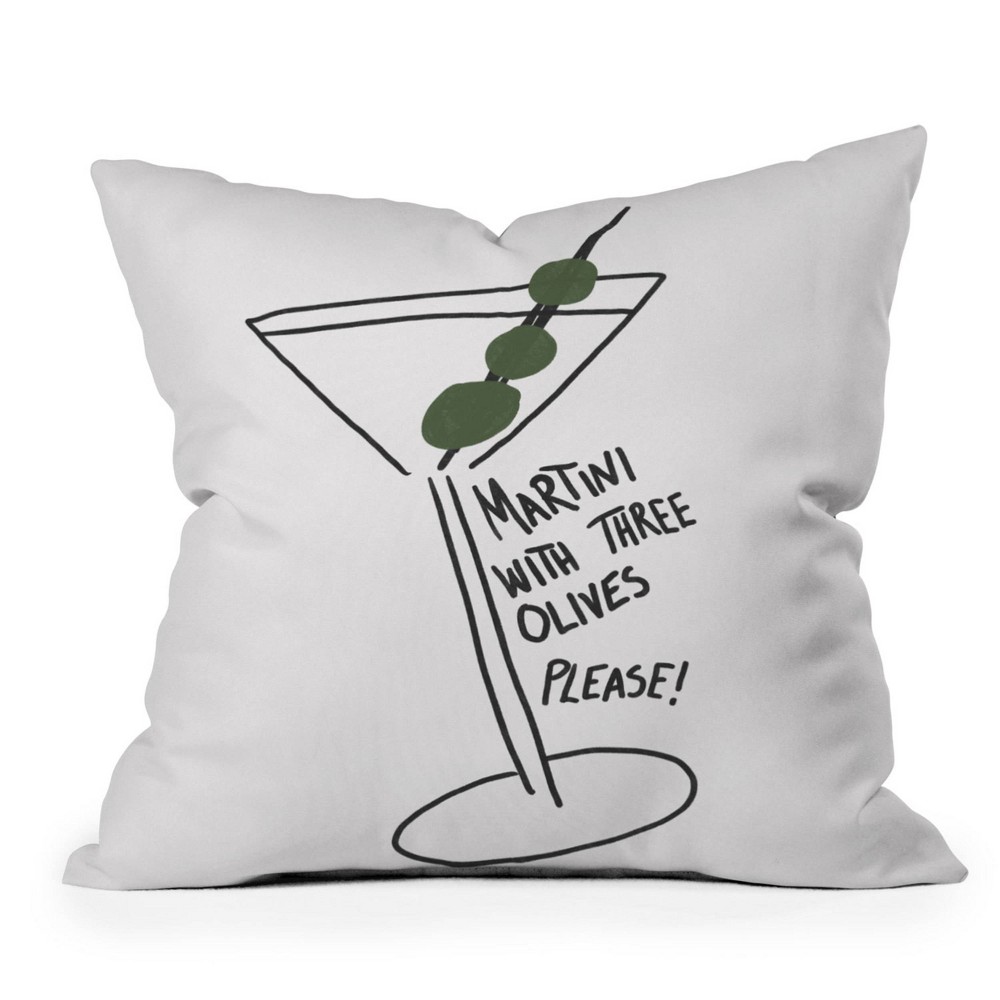 Photos - Pillow Deny Designs 20"x20" Athenesatelier Martini Three Olives Square Indoor Throw 