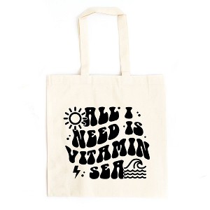 City Creek Prints Vitamin Sea Canvas Tote Bag - 15x16 - Natural - 1 of 2