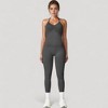 Anna-Kaci Active Women's Seamless High Waist Compression Leggings with Sculpting Back Detail and Stretch Knit Fabric - 2 of 4