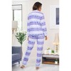 ADR Women's Soft Warm Fleece Pajamas Lounge Set, Long Sleeve Top and Pants, PJ - 3 of 4
