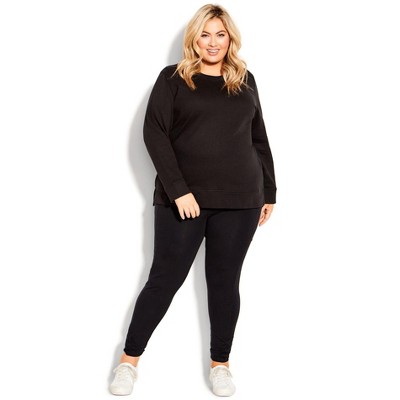 Avenue Women's Plus Size Hi Lo Sweat Top