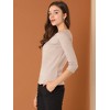 Allegra K Women's Work Office 3/4 Sleeve Boat Neck Houndstooth Printed Blouse - 4 of 4