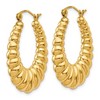 Black Bow Jewelry 5mm x 29mm Polished 14k Yellow Gold Hollow Oval Shrimp Hoop Earrings - 2 of 4