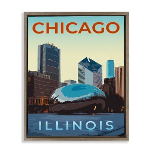 Stupell Industries Chicago Bean Landmark Black Framed Floater Canvas Wall Art - 1 of 4