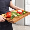 EcoSummer 18x12" Acacia Wood Cutting Boards 3 Pcs, Thick Wooden Chopping Boards with Juice Groove & Built-In Handles. - 4 of 4