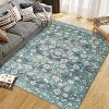 Area Rugs, Washable Floral Rugs, Soft Texture Floral Rug - Non Slip Washable Low Pile Carpet for Bedroom, Living Room, Office, Kids Room - 3 of 4