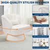 Modern Swivel Barrel Accent Chair, 360° Teddy/Velvet Fabric Upholstered Armchair with Striped Backrest & Plush Padding, Comfy Round Lounge Chair - 4 of 4