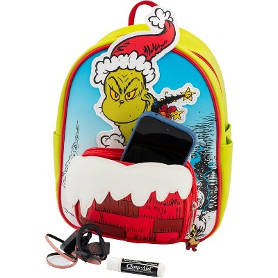 The Grinch AI ACCESSORY INNOVATIONS The Grinch Mini Cosplay PU Backpack Purse, Shoulder Bag with Epoxy Filled Metal Max Charm, 10.5 Inch — фото 4