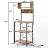 Bakers Rack with Power Outlet,Small Coffee Bar Cart,Microwave Stand with 10 Hooks,4 Tiers Kitchen Storage Shelf Rack for Spices, Pots - 3 of 4