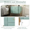 Whisen Modern Minimalist Nightstand with 2 Storage Drawer, Golden Metal Handles and Legs, Unique Textured Design - 2 of 4