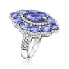Ross-Simons 2.50 ct. t.w. Tanzanite and 1.00 ct. t.w. White Topaz Ring in Sterling Silver - 3 of 4