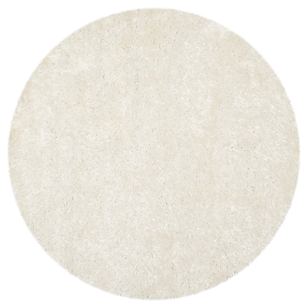 Off White Solid Shag/Flokati Tufted Round Area Rug - (5' Round) - Safavieh