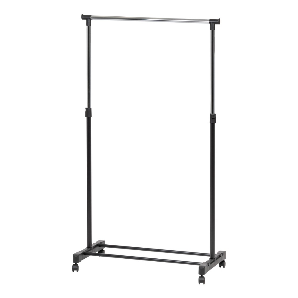 IRIS Garment Rack Adjustable Single Rod Black