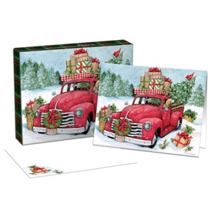 LANG 18ct Christmas Truck Boxed Holiday Greeting Card Pack - 1 of 3