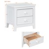 VLIVAREEmlen 2-Drawer Nightstand for Bedroom, Mid Century Retro Bedside Table with Classic Design,White - 2 of 4