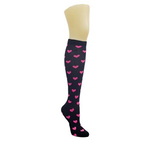 Heart Patterned Knee High Socks from the Sock Panda (Women's Sizes, Adult Medium) - 1 of 3