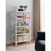 Kings Brand Furniture White Finish Wood Etagere 5 Tier Bookcase - 4 of 4