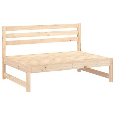 vidaXL Garden Middle Sofa Natural Solid Pine Wood Medium Modular
