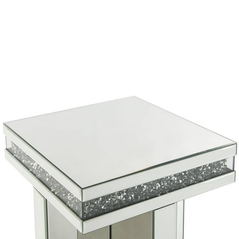 Noralie 16&#34; Cross Bead Mirrored Accent Table Faux Diamonds - Acme Furniture, 6 of 11
