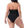Agnes Orinda Women's Plus Size Two Piece Halter Swimdress Bathing Suits with Bottom Beach Bikini Sets - 4 of 4