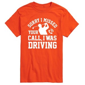 Men's - Instant Message - Sorry Missed Call Driving Golf Short Sleeve Graphic T-Shirt - 1 of 4
