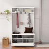 Sevobal Utility Storage Cabinets, Floor Cabinet with Drawers and Open Shelves for Living Room Kitchen Hallway, White, 40.16"*18.5"*64.57" - 3 of 4