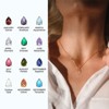Unique Bargains Women's Birthstone Cubic Zirconia 18K Gold Plated Teardrop Necklace 17.7" - 3 of 4
