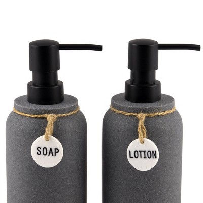 Eton Dark Gray Resin and Plastic Lotion Pump Set