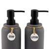 2pc Eton Lotion Pump Set Dark Gray - Allure Home Creations: Resin & Plastic, Hand Wash, 12.68oz Capacity - 2 of 4