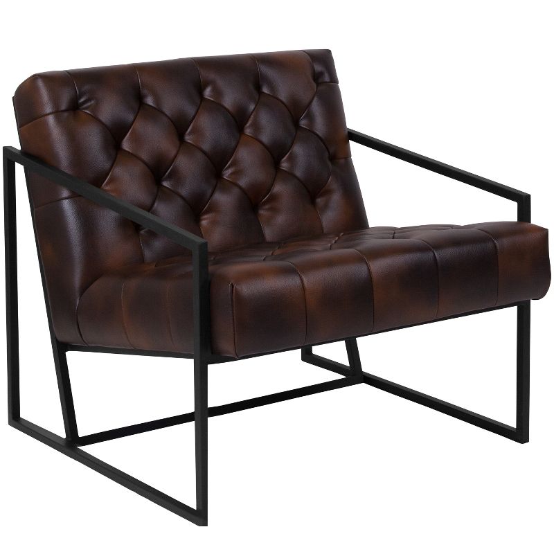 Merrick Lane Modern Lounge Chair With Tufted Seating And Metal Frame, 1 of 19