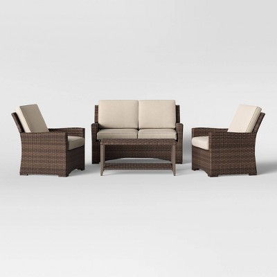 Halsted 4pc Wicker Patio Furniture Set 