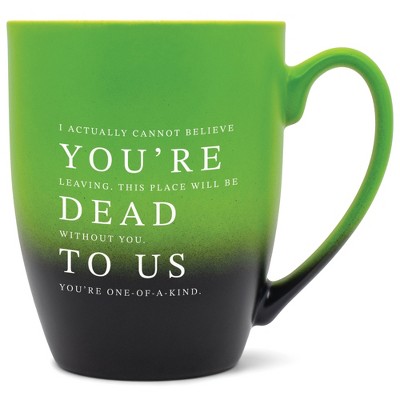 Elanze Designs 12 Ounce Ceramic Decorative Laser Engraved Giftable Novelty Tea Coffee Cup Mug Green and Black You're Dead To Us