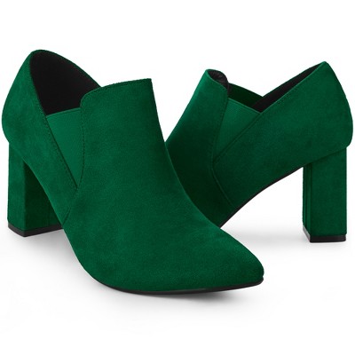 Perphy Women's Pointed Toe Chunky Heels Ankle Booties