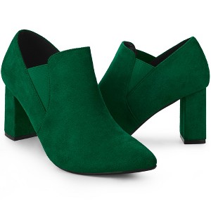 Perphy Women's Pointed Toe Chunky Heels Ankle Booties - 1 of 3