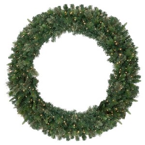 Northlight Pre-Lit Kingston Cashmere Pine Commercial Artificial Christmas Wreath - 60" - LED Warm White - 1 of 4