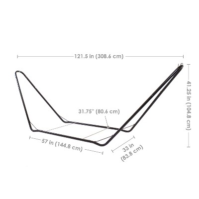Black Heavy-Duty Steel Portable Hammock Stand, 10' Capacity