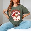 Simply Sage Market Women's Christmas Vibes Santa Checkered Short Sleeve Garment Dyed Tee - 2 of 3
