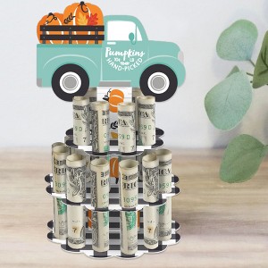 Big Dot of Happiness Happy Fall Truck - DIY Harvest Pumpkin Party Money Holder Gift - Cash Cake - 1 of 4