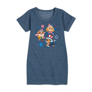 Girls' - Paw Patrol - Americana Graphic Short Sleeve Fleece Dress - 1 of 4