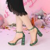Allegra K Women's Printed Clear Strap Platform Chunky Heel Ankle Strap Sandals - 2 of 4