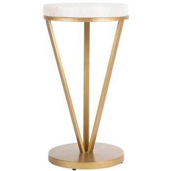 Theia Accent Table - White Marble/Gold - Safavieh.